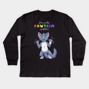 Pawtism Spectrum ActuallyAutistic Pride Kids Long Sleeve T-Shirt